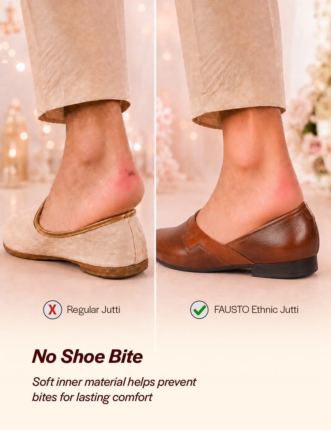 Men Brown Wedding Party Evening Ethnic Colorblocked Slip On Juttis and Mojaris