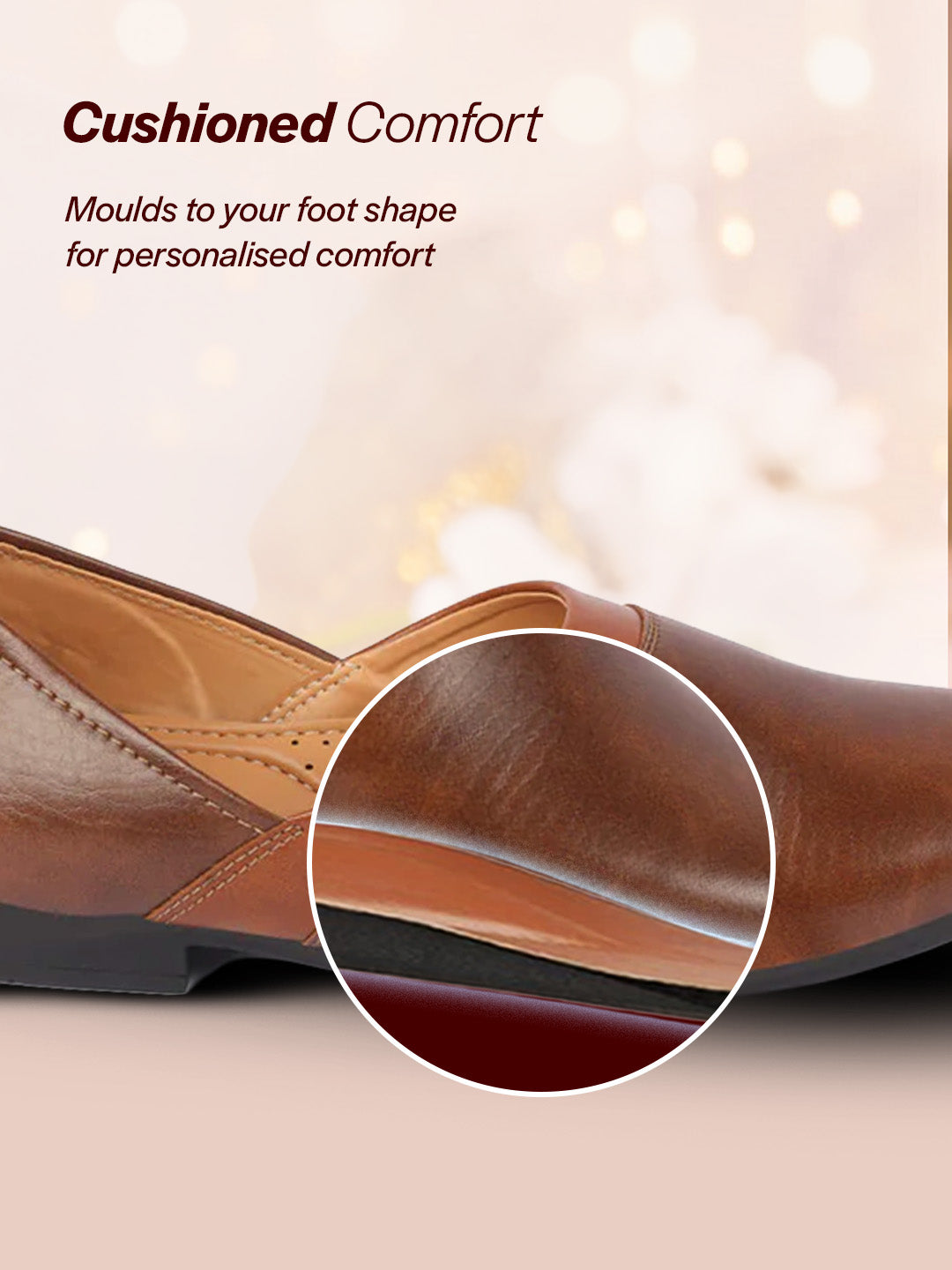 Men Brown Wedding Party Evening Ethnic Colorblocked Slip On Juttis and Mojaris