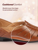 shop men tan ethnic wedding party laser cut design slip on juttis and mojaris online.