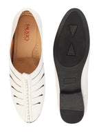 Shop Men White Ethnic Wedding Party Laser Cut Design Slip On Juttis and Mojaris Online.