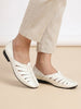 Men White Ethnic Wedding Party Laser Cut Design Slip On Juttis and Mojaris