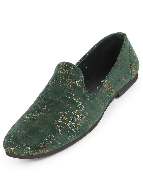 Buy Men Olive Ethnic Wedding Party Slip On Loafer Shoes – FAUSTO.in