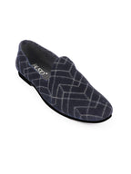 Shop Men Blue Embellish Design Ethnic Wedding Party Pom Slip on Shoes Online.