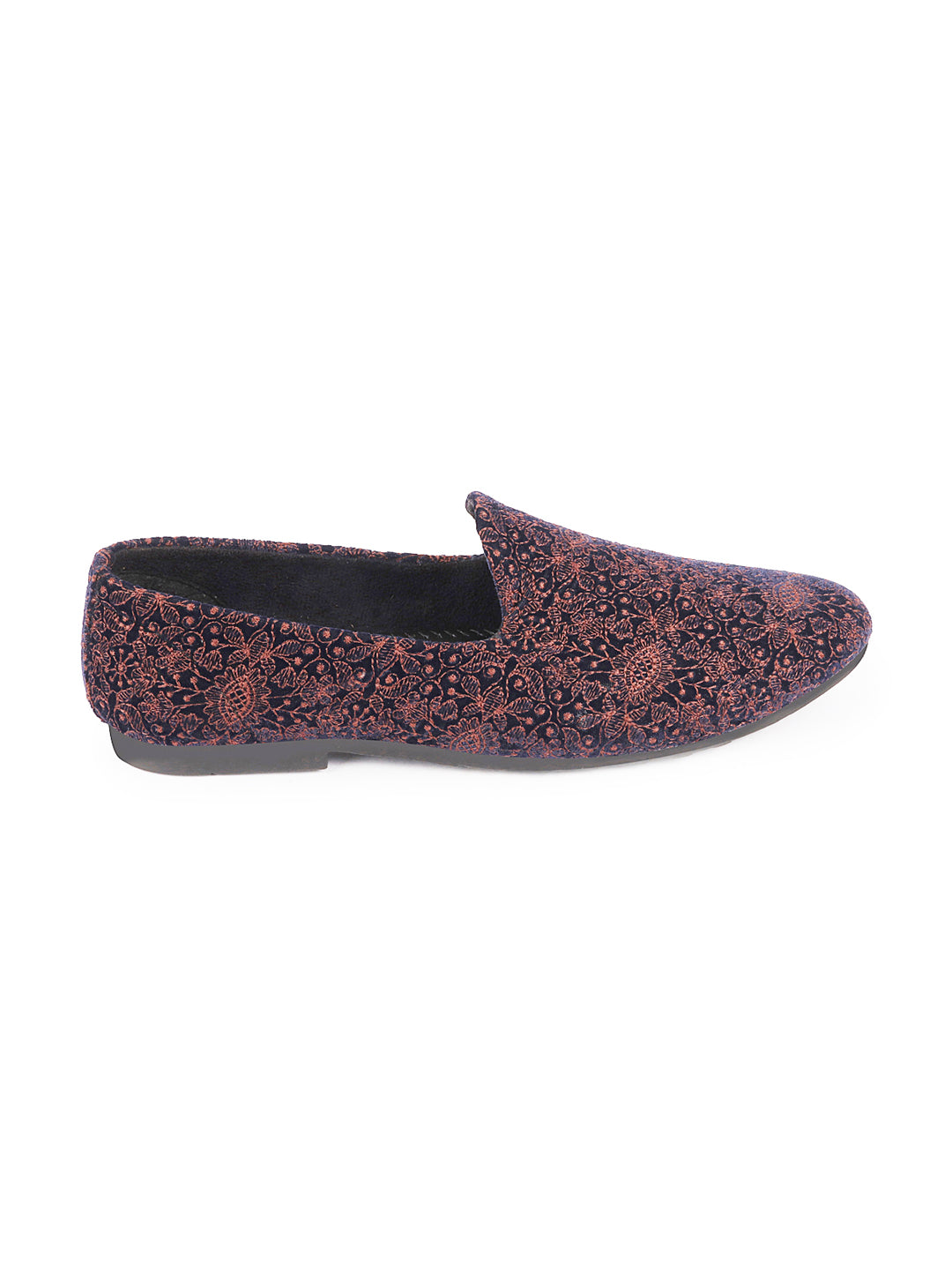 Shop Men Cherry Embroidery Floral Print Design Ethnic Wedding Party Pom Slip on Shoes Online.