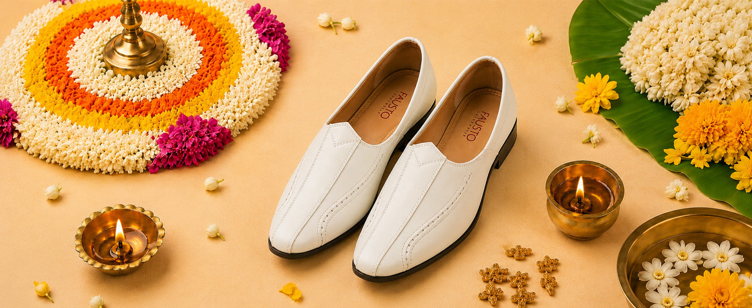 Men Brown Broad Feet Traditional Wedding Slip On Ethnic Juttis and Mojaris|Party Slip On Evening Shoes|Striped Textured Mojaris
