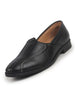 Men Black Broad Feet Traditional Wedding Slip On Ethnic Juttis and Mojaris|Party Slip On Evening Shoes|Striped Textured Mojaris