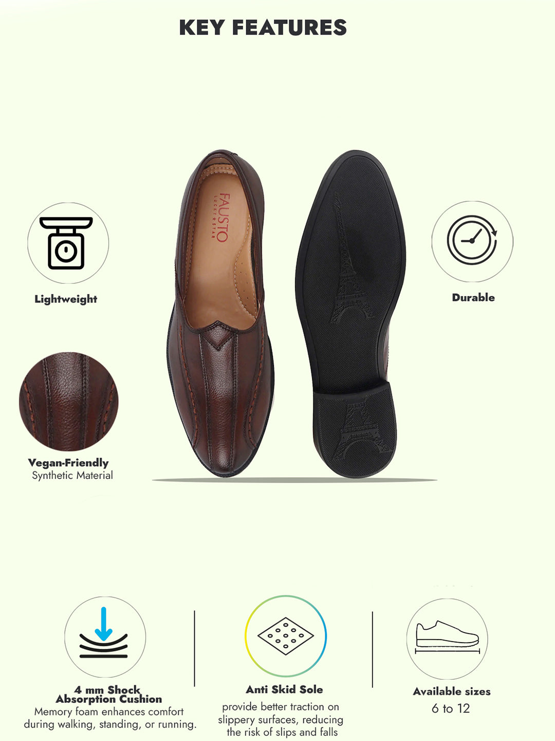 men brown broad feet traditional wedding slip on ethnic juttis and mojaris|party slip on evening shoes|striped textured mojaris