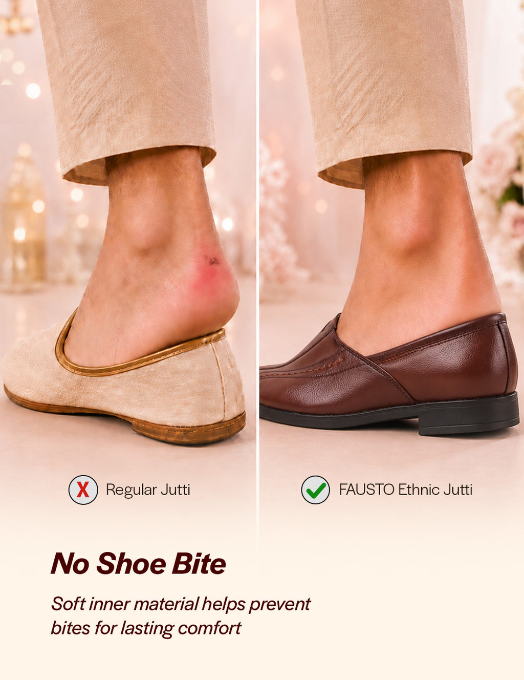 shop men tan broad feet traditional wedding slip on ethnic juttis and mojaris|party slip on evening shoes|striped textured mojaris online.