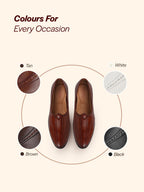 shop men tan broad feet traditional wedding slip on ethnic juttis and mojaris|party slip on evening shoes|striped textured mojaris online.