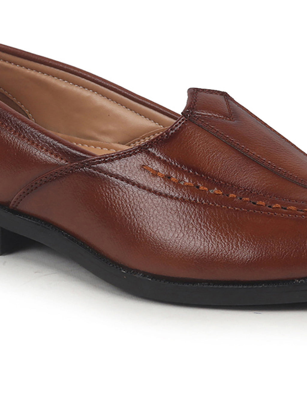 Shop Men Tan Broad Feet Traditional Wedding Slip On Ethnic Juttis and Mojaris|Party Slip On Evening Shoes|Striped Textured Mojaris Online.