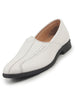 Men White Broad Feet Traditional Wedding Slip On Ethnic Juttis and Mojaris|Party Slip On Evening Shoes|Striped Textured Mojaris