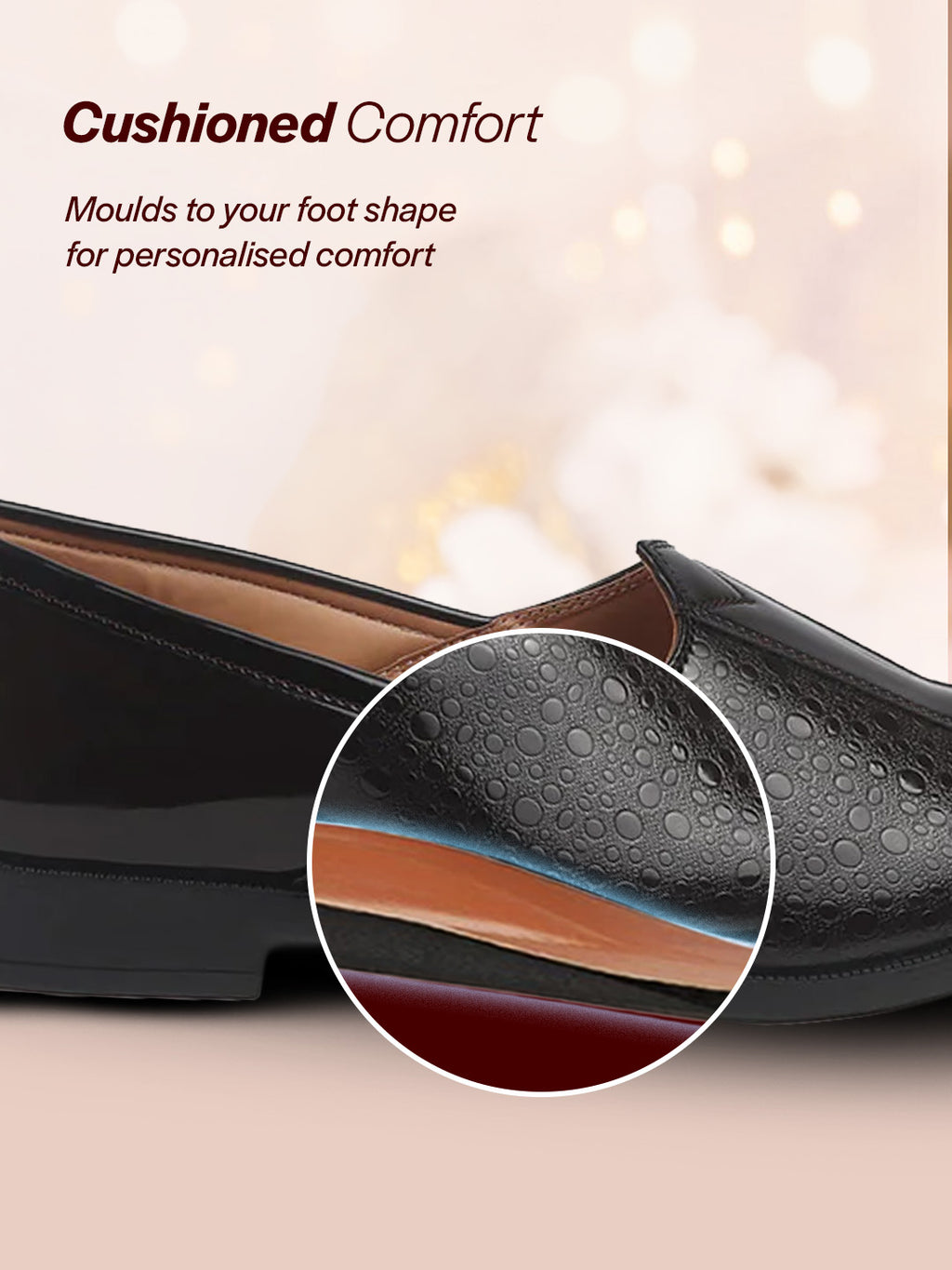 men brown party ethnic patent textured print slip on juttis and mojaris|wedding slip on shoes|evening comfort insole mojaris