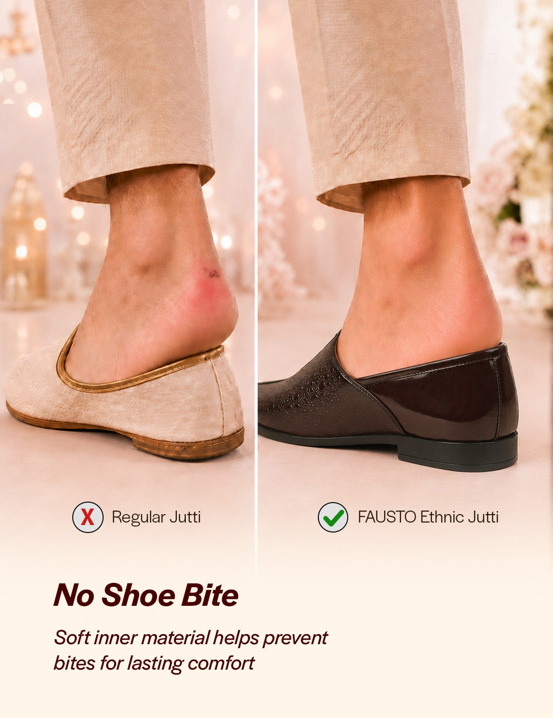 men tan party ethnic patent textured print slip on juttis and mojaris