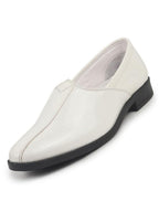 Shop Men White Party Ethnic Patent Textured Print Slip On Juttis and Mojaris|Wedding Slip On Shoes|Evening Comfort Insole Mojaris Online.