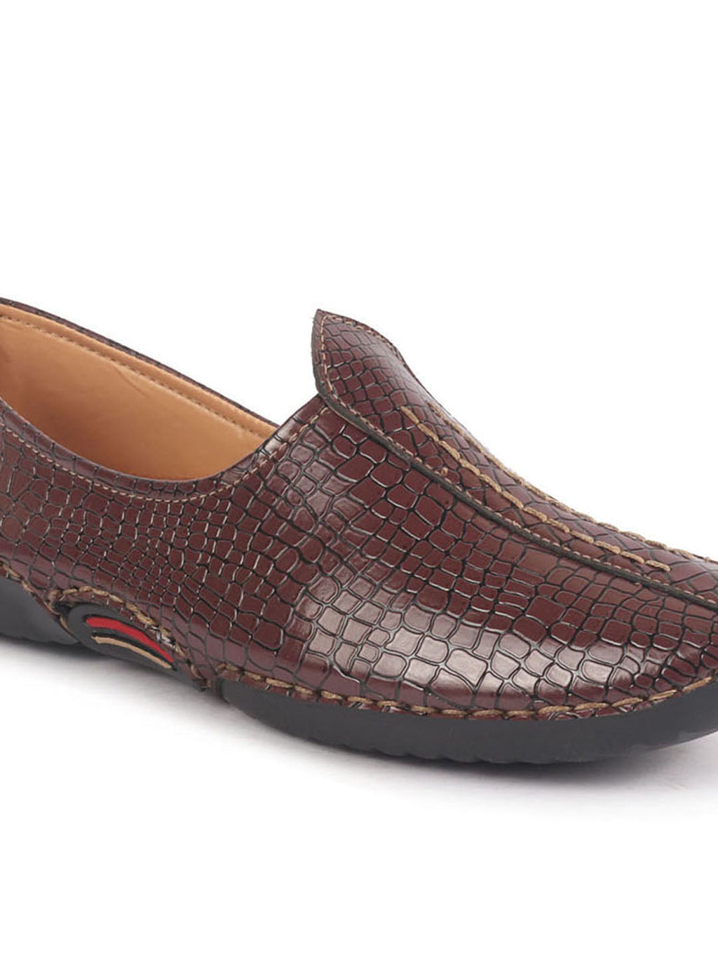 Men Cherry Textured Ethnic Slip On Juttis and Mojaris for Wedding|Party Slip-On|Traditional Kurtas Shoes|Flexible Rubber Sole