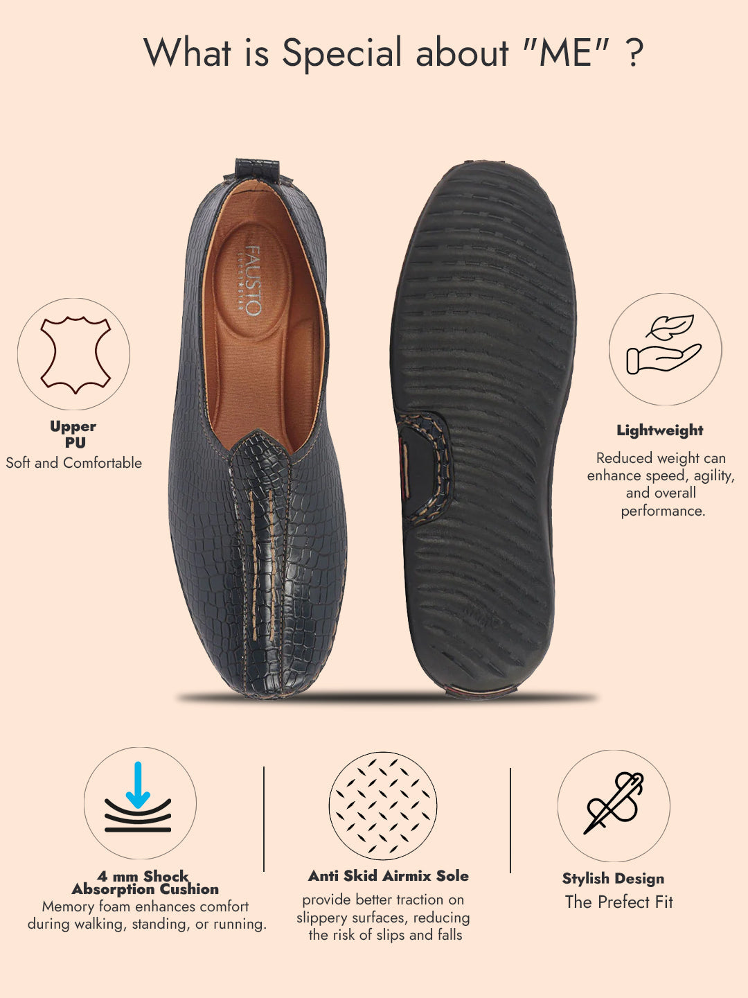Men Navy Blue Textured Ethnic Slip On Juttis and Mojaris for Wedding
