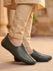 Men Olive Textured Ethnic Slip On Juttis and Mojaris for Wedding|Party Slip-On|Traditional Kurtas Shoes|Flexible Rubber Sole