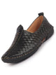 Men Black Textured Print Ethnic Slip On Juttis and Mojaris for Wedding|Festive Slip-On|Traditional Sherwani Shoes
