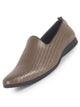 Men Grey Textured Ethnic Round Toe Juttis and Mojaris for Wedding|Festive Slip-On For Kurtas|Traditional Sherwani Shoes