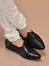 men black breathable traditional wedding slip on ethnic juttis and mojaris|party slip on evening shoes|striped mojaris