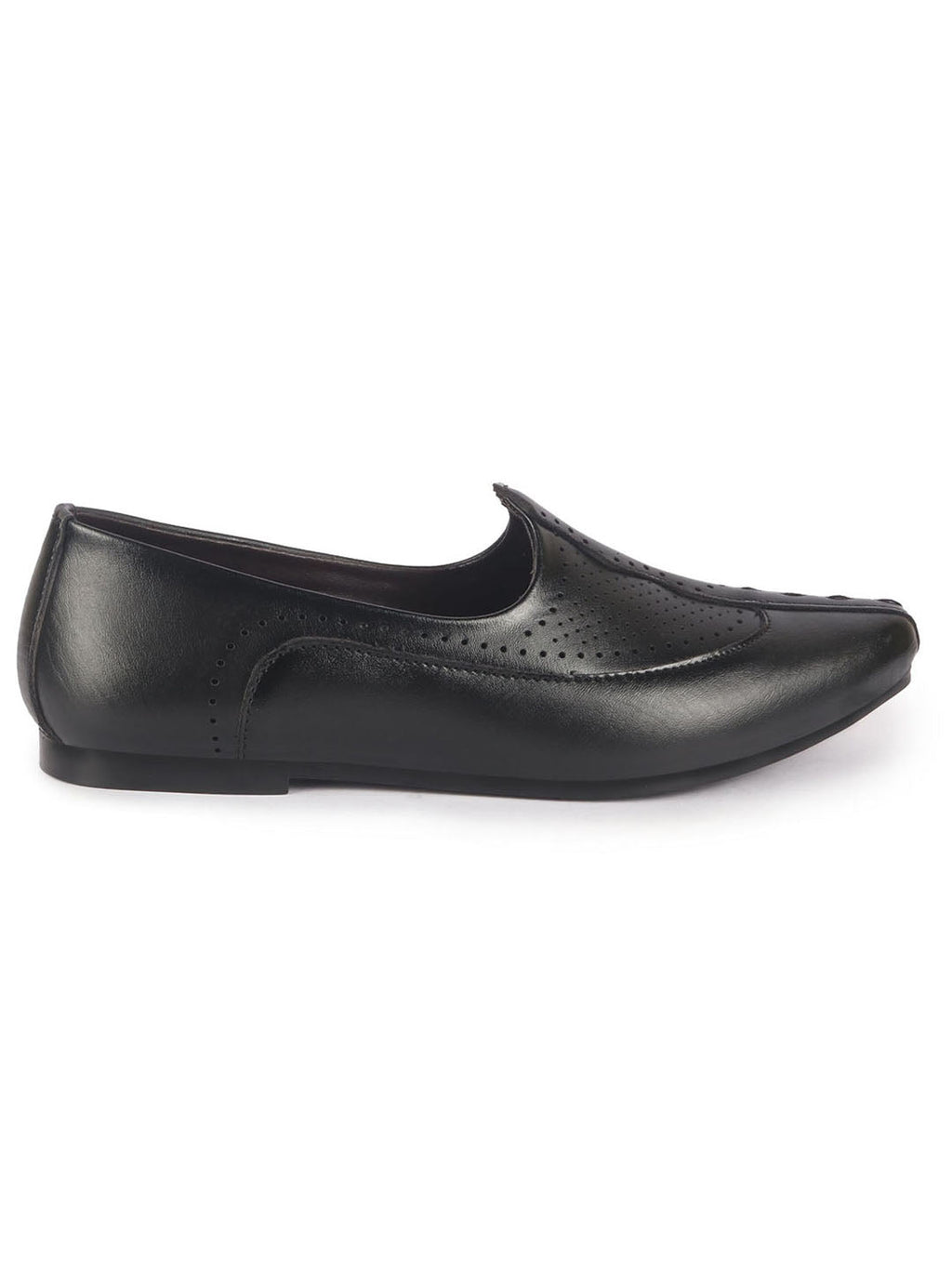 men black breathable traditional wedding slip on ethnic juttis and mojaris|party slip on evening shoes|striped mojaris