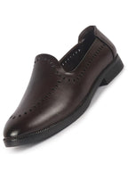 Men Cherry Party Ethnic Laser Cut Slip On Juttis and Mojaris with TPR Welted Sole|Wedding Slip On Shoes|Formal Slip On Shoes with Heel