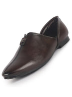 Men Brown Pointed Toe Ethnic Slip On Juttis and Mojaris for Wedding|Party Slip On Shoes|Kurtas Shoes|Traditional Shoes