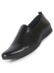 Men Black Textured Ethnic Round Toe Juttis and Mojaris for Wedding|Party Slip-On|Traditional Kurtas Shoes|Festive Shoes