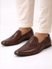Men Brown Textured Ethnic Round Toe Juttis and Mojaris for Wedding|Party Slip-On|Traditional Kurtas Shoes|Festive Shoes