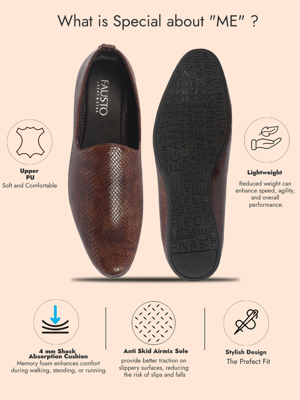 men tan textured ethnic round toe juttis and mojaris for wedding|party slip-on|traditional kurtas shoes|festive shoes