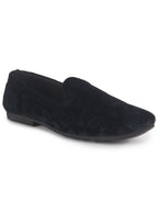 men blue floral print velvet ethnic sip on loafer for party|slip on shoes|festive shoes|kurta slip on shoes