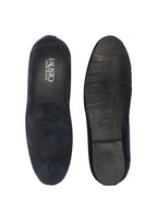 men blue floral print velvet ethnic sip on loafer for party|slip on shoes|festive shoes|kurta slip on shoes