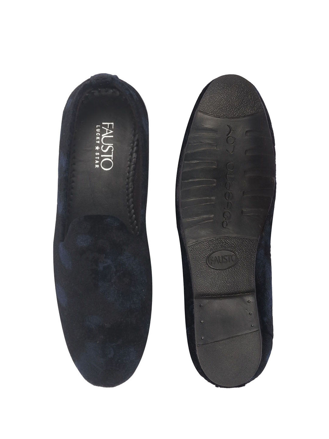 men blue floral print velvet ethnic sip on loafer for party|slip on shoes|festive shoes|kurta slip on shoes