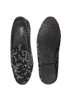 Men Black Floral Embroidered Velvet Ethnic Sip On Loafers for Wedding|Slip On Shoes|Festive Kurta Slip On Shoes