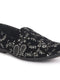 Men Black Floral Embroidered Velvet Ethnic Sip On Loafers for Wedding|Slip On Shoes|Festive Kurta Slip On Shoes