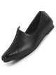 Men Black Emboridery Ethnic Slip On Juttis and Mojaris for Wedding|Party Slip-On|Traditional Kurtas Shoes|Flexible TPR Sole
