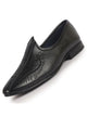 Men Black Embroidery Traditional Wedding Slip On Ethnic Juttis and Mojaris|Party Slip On Evening Shoes|Striped Mojaris