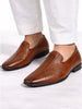 Men Tan Embroidery Traditional Wedding Slip On Ethnic Juttis and Mojaris|Party Slip On Evening Shoes|Striped Mojaris