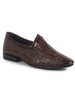Men Brown Textured Ethnic Round Toe Juttis and Mojaris for Wedding|Festive Slip-On For Kurtas|Pathani Kurta Slip On Shoes