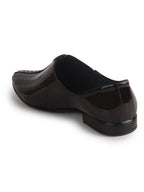 Men Brown Textured Ethnic Round Toe Juttis and Mojaris for Wedding|Party Slip-On|Traditional Kurtas Shoes|Festive Shoes