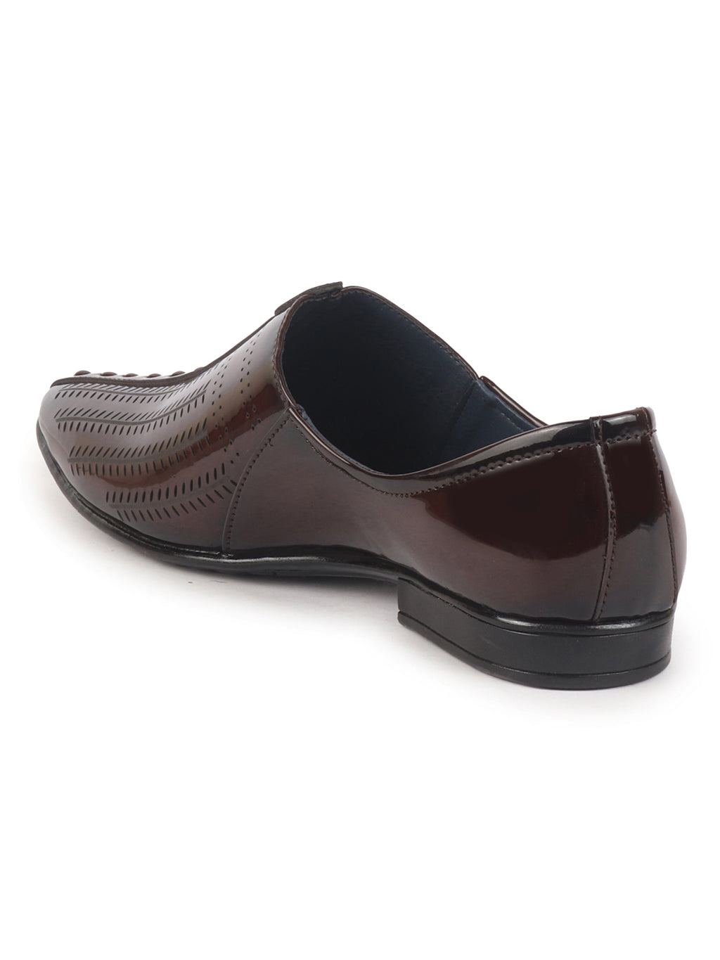 Men Tan Textured Ethnic Round Toe Juttis and Mojaris for Wedding|Party Slip-On|Traditional Kurtas Shoes|Festive Shoes