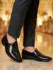 Men Brown Patent Leather Breathable Traditional Wedding Slip On Ethnic Juttis and Mojaris|Party Slip On Evening Shoes|Striped Mojaris