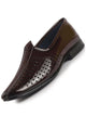 Men Tan Patent Leather Breathable Traditional Wedding Slip On Ethnic Juttis and Mojaris|Party Slip On Evening Shoes|Striped Mojaris