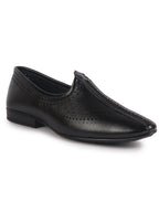 Men Black Breathable Slip On Ethnic Juttis and Mojaris for Wedding|Party Slip On Evening Shoes|Traditional Striped Mojaris