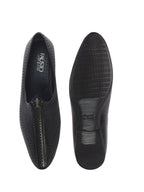Men Black Breathable Slip On Ethnic Juttis and Mojaris for Wedding|Party Slip On Evening Shoes|Traditional Striped Mojaris