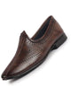 Men Brown Breathable Slip On Ethnic Juttis and Mojaris for Wedding|Party Slip On Evening Shoes|Traditional Striped Mojaris