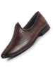 Men Brown Breathable Slip On Ethnic Juttis and Mojaris for Wedding|Party Slip On Evening Shoes|Traditional Striped Mojaris