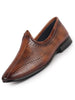 Men Tan Breathable Slip On Ethnic Juttis and Mojaris for Wedding|Party Slip On Evening Shoes|Traditional Striped Mojaris