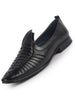 Men Black Laser Cut Knitted Ethnic Slip On Juttis and Mojaris for Wedding|Party Slip-On|Traditional Kurtas Shoes|Flexible Rubber Sole