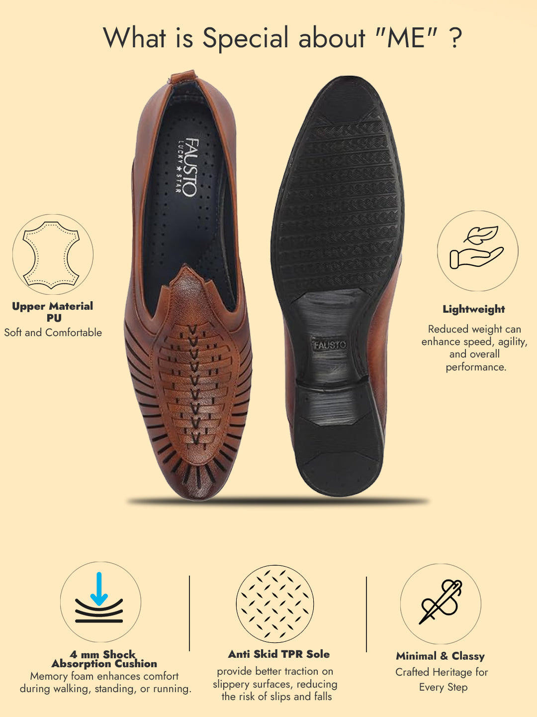 Men Tan Laser Cut Knitted Ethnic Slip On Juttis and Mojaris for Wedding|Party Slip-On|Traditional Kurtas Shoes|Flexible Rubber Sole